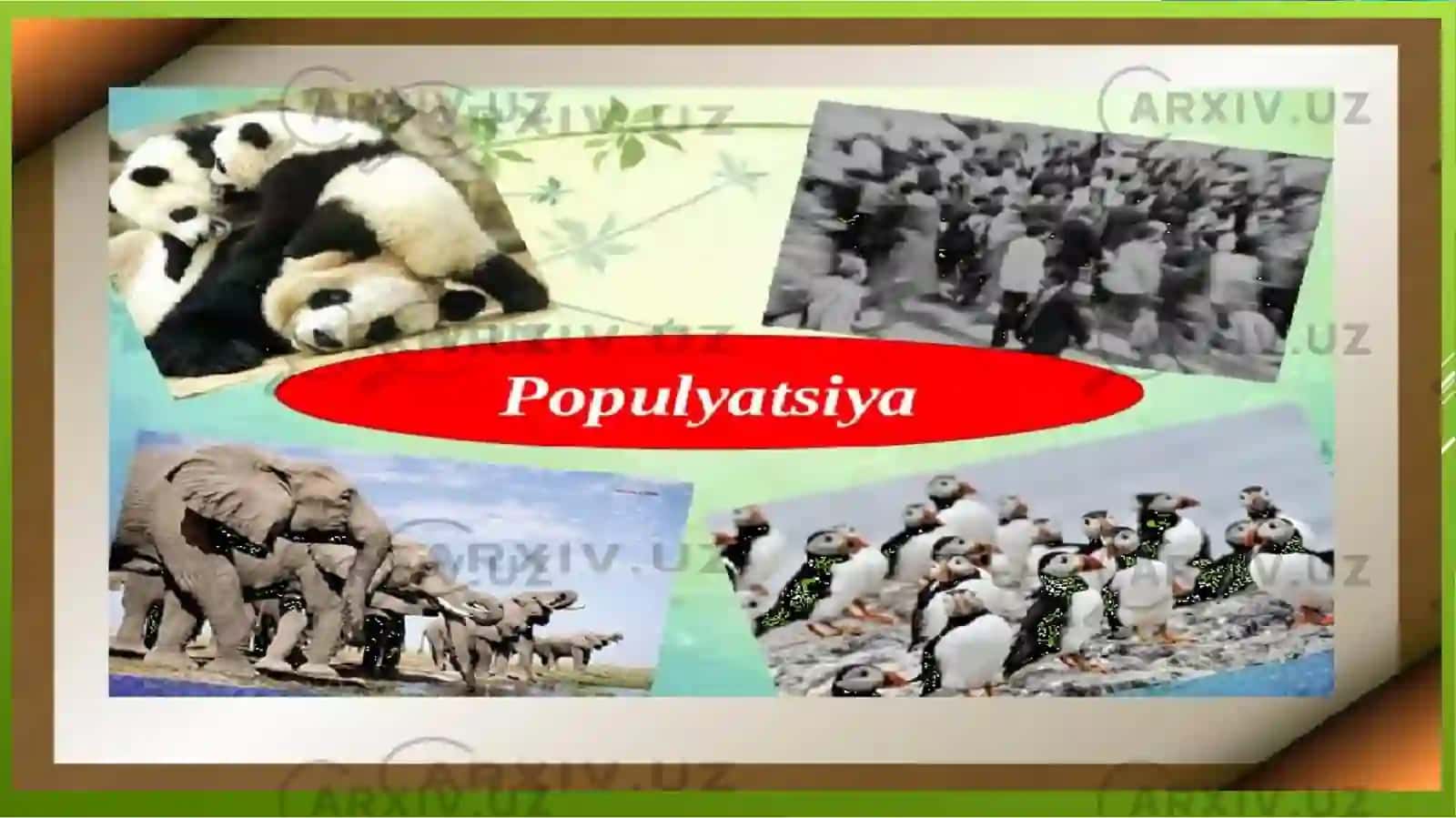 Populyatsiyalar ekologiyasi va biotsenozlar. []a Risolat 4