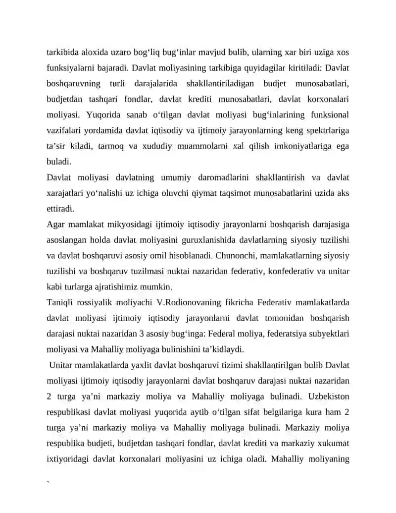 Davlat moliyaviy infratuzilmasining asosiy elementlari 4