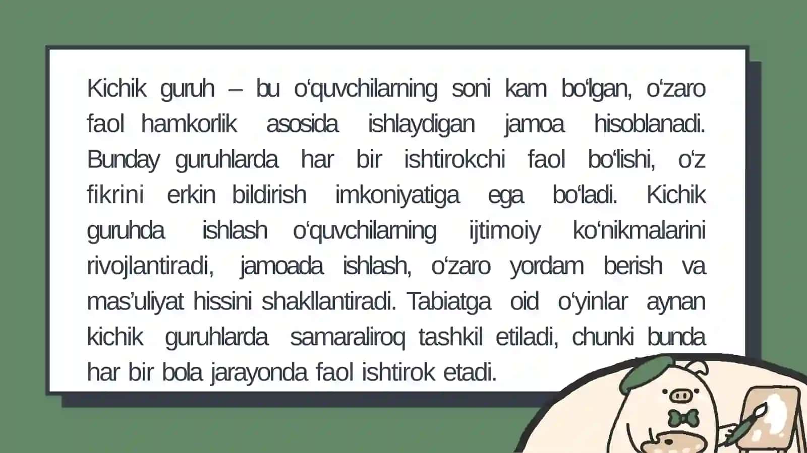 Kichik guruhda tabiatga oid o'yinlarni tashkil etishning mashg'ulot ishlanmalarini tuzish 4