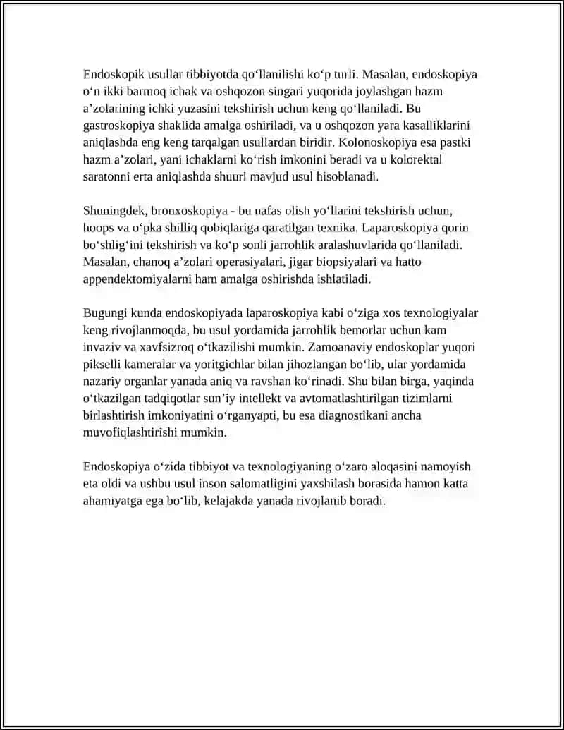 TIBBIYOTDA EDOSKOPIK USULLARNI QOʻLLANILISHI 4