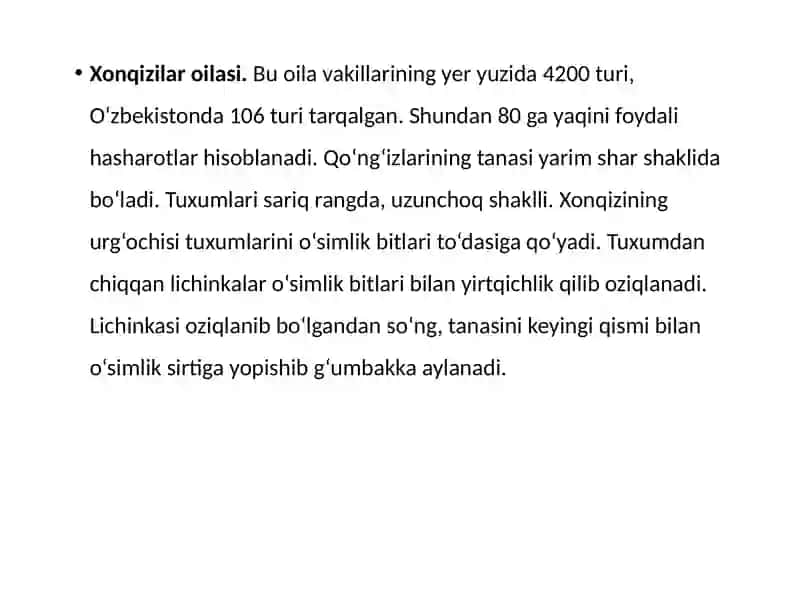 Agroekatizimlar hayvonot olami Asosiy vakillarining Ichki va tashqi tuzilishi. 4