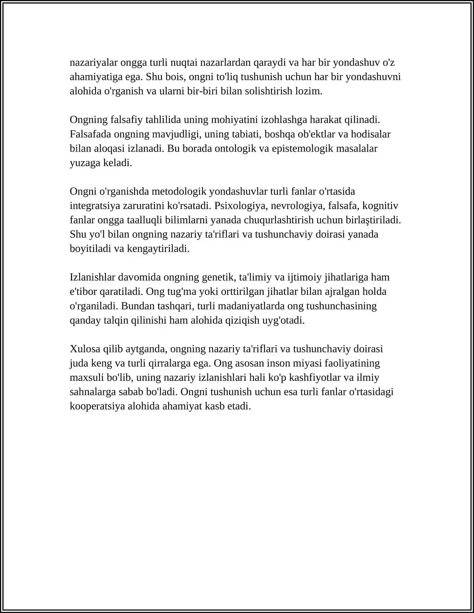 ONG HAQIDA TUSHUNCHA VA UNING XOSSALARI TAHLIL QILISH 4