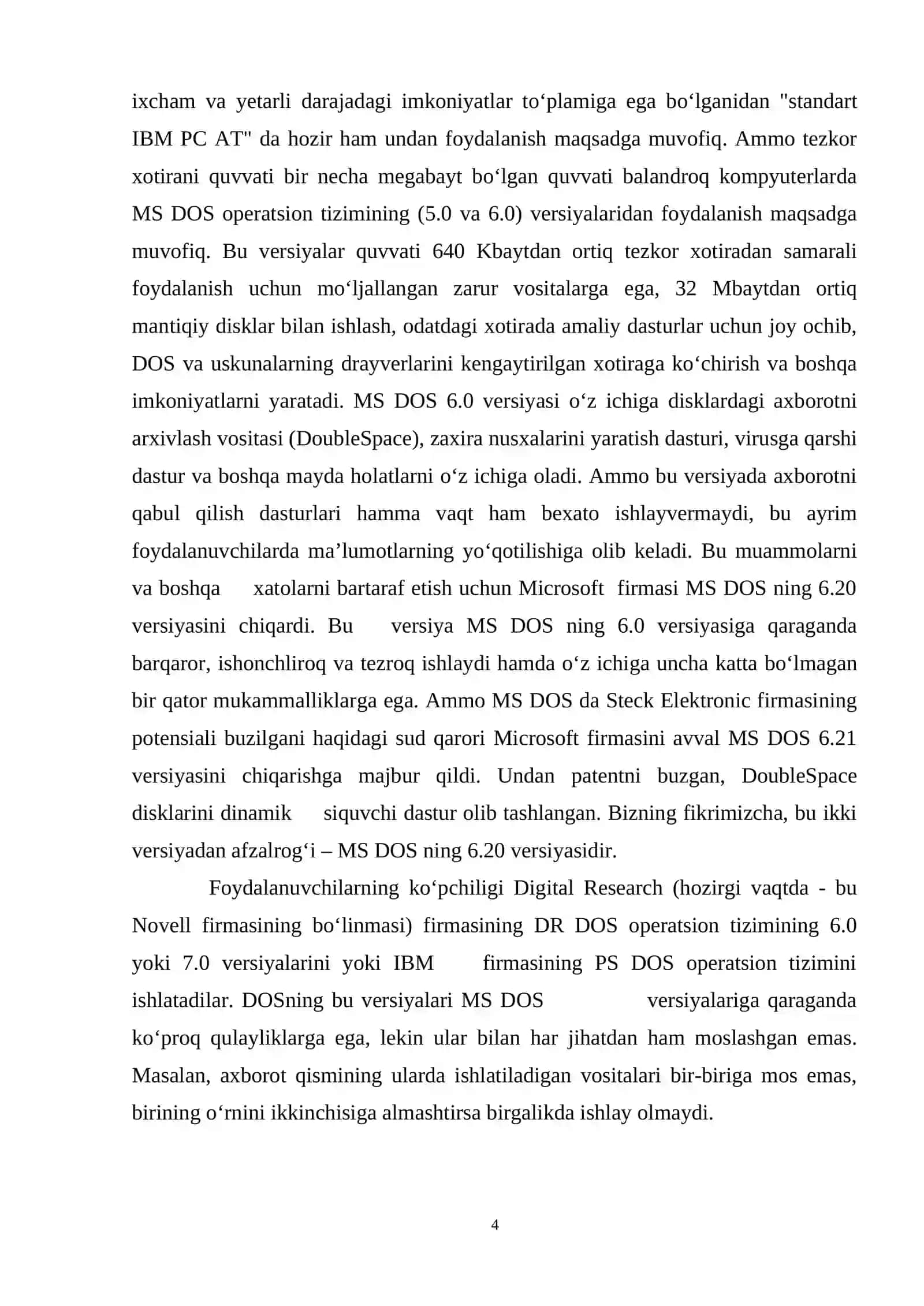 Zamonaviy operatsion tizimlar tahlili 4