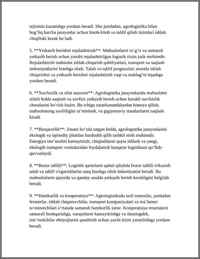 AGROBIZNESDA LOGISTIKA FAOLIYATINI TASHKIL ETISH 4
