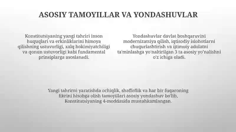 Yangi tahrirdagi Konstitutsiyaning mazmun mohiyati va qilinish bosqichlari 4