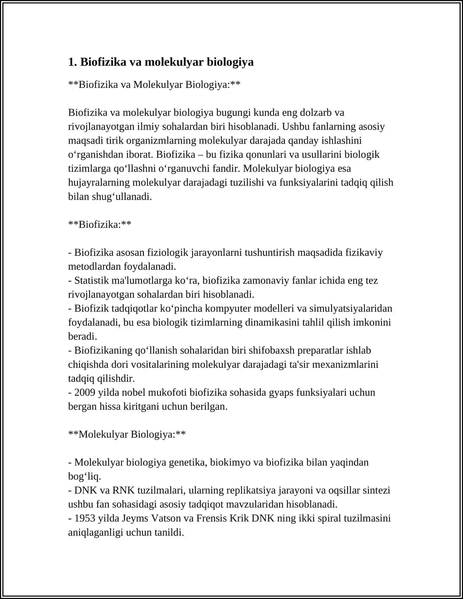 BIOFIZIKA FANINING BOSHQA FANLAR BILAN BOG‘LIQLIGI 4