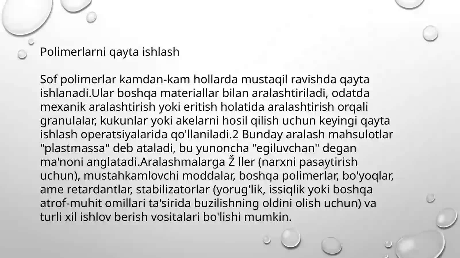 yangi maxsulotlarni ishlab chiqarish uchun polimerni qayta ishlashni rivojlantirish 4