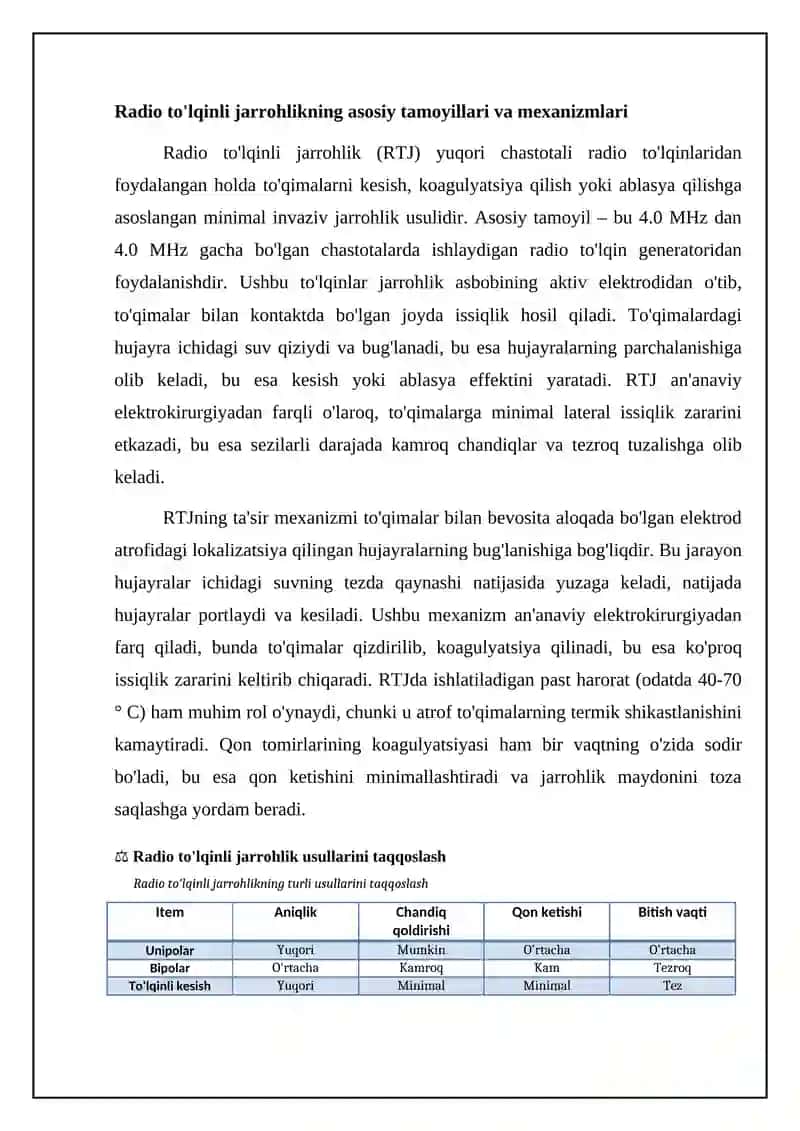 Radio to'lqinli jarrohlik 4