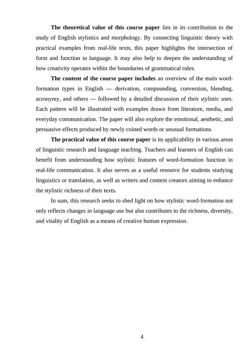 Stylistic usage of word-formation patterns 4