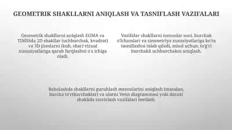 EGMA VA TIMSS Fazoviy Shakl topshiriqlari 4
