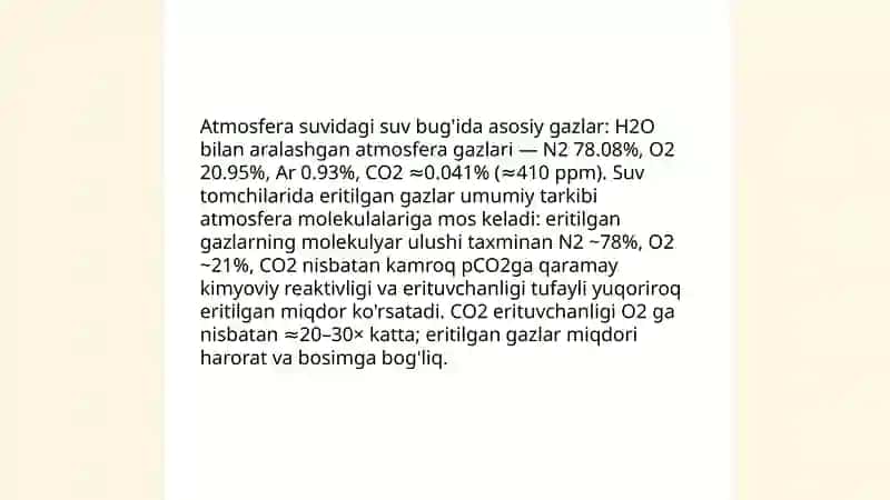 Atmosfera suvining tarkibi 4