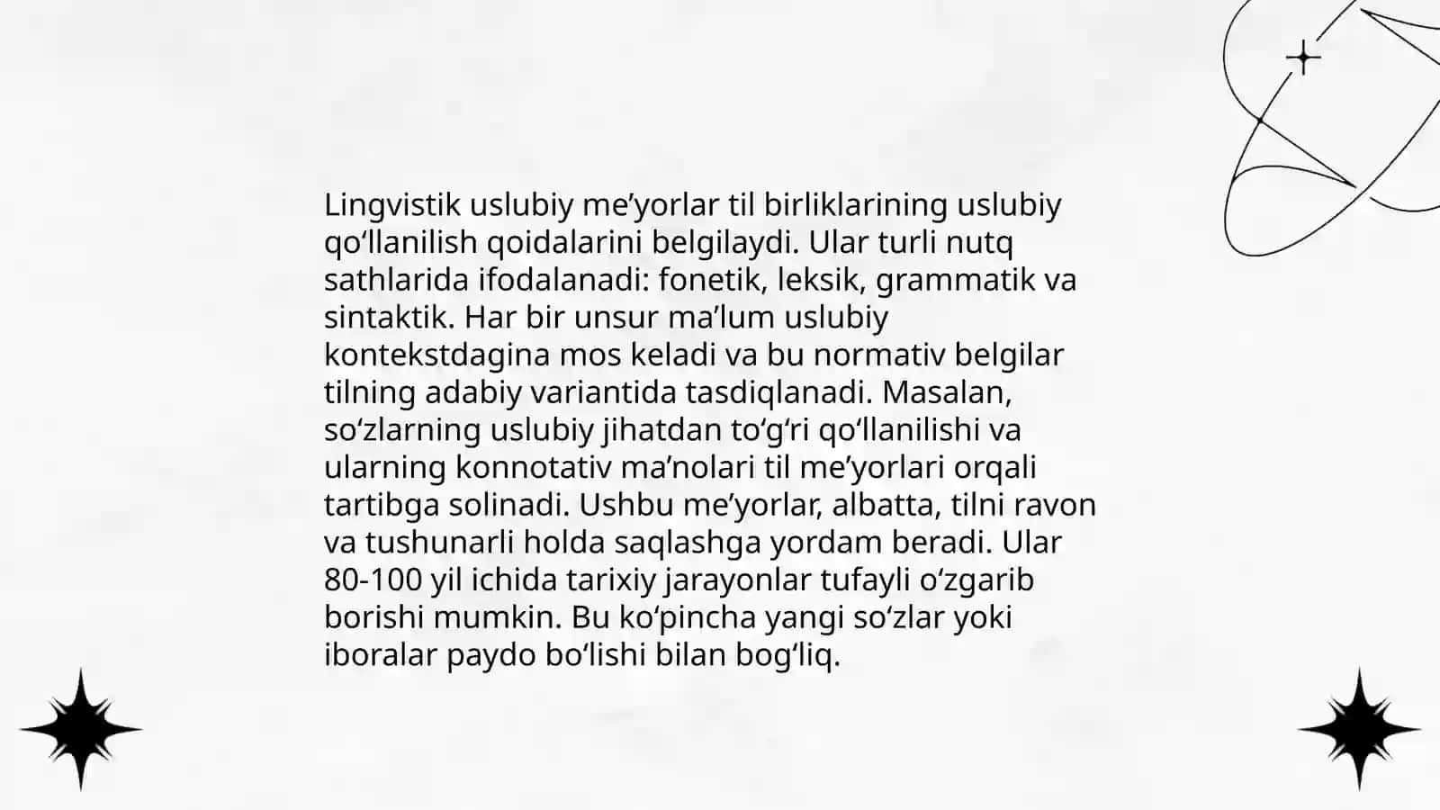 Uslubiy me’yorlanganlikni ta’minlovchi lingvistik va nolingvistik omillar 4