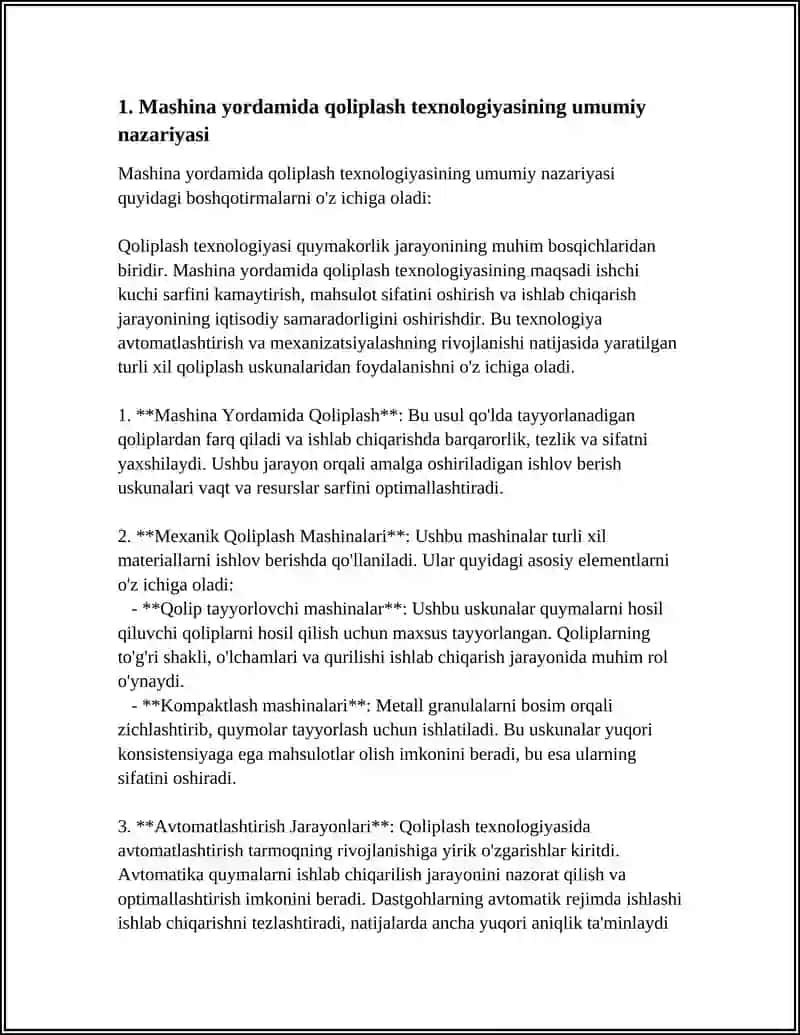 MASHINA YORDAMIDA QOLIPLASH TEXNOLOGIYASI 4