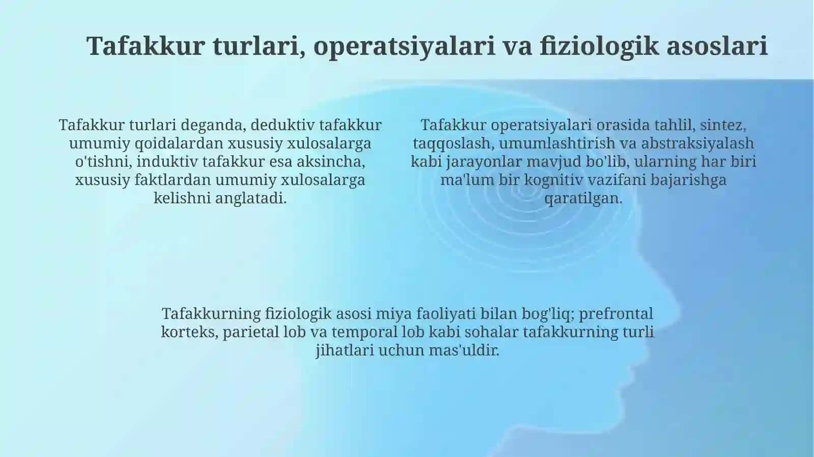 Tafakkurni bilish jarayonlari tizimidagi o'rni 4