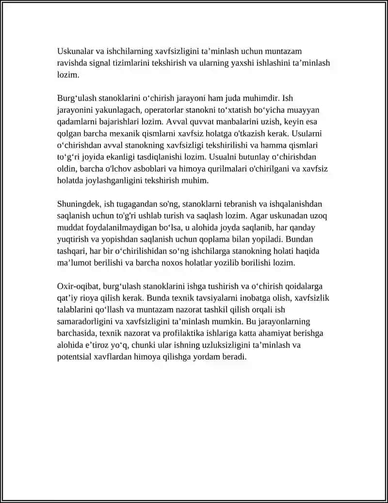 KONCHILIKDA BURGʻULASH STANOKLARINI EKSPLUATATSIYA QILISH TALABLARI 4