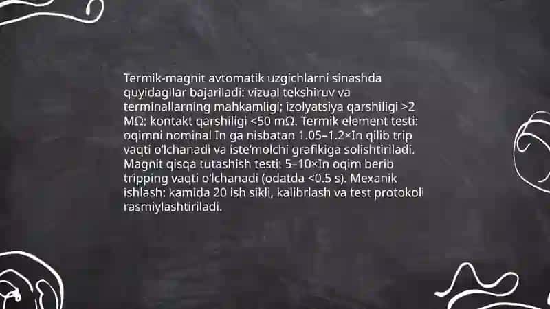 Elektr tokidan himoya qiluvchi vositalarni sinash 4
