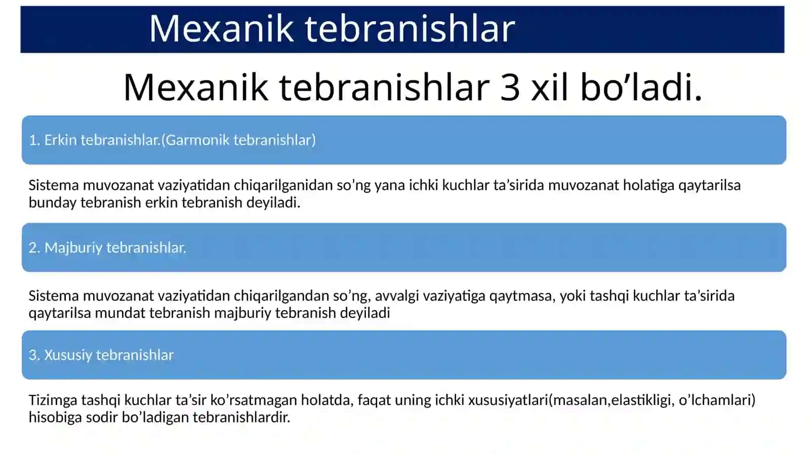 Mexanik tebranishlar va to’lqinlar 4