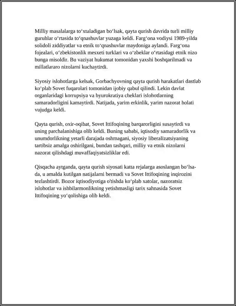 Qayta qurish siyosati va uning inqirozi 4