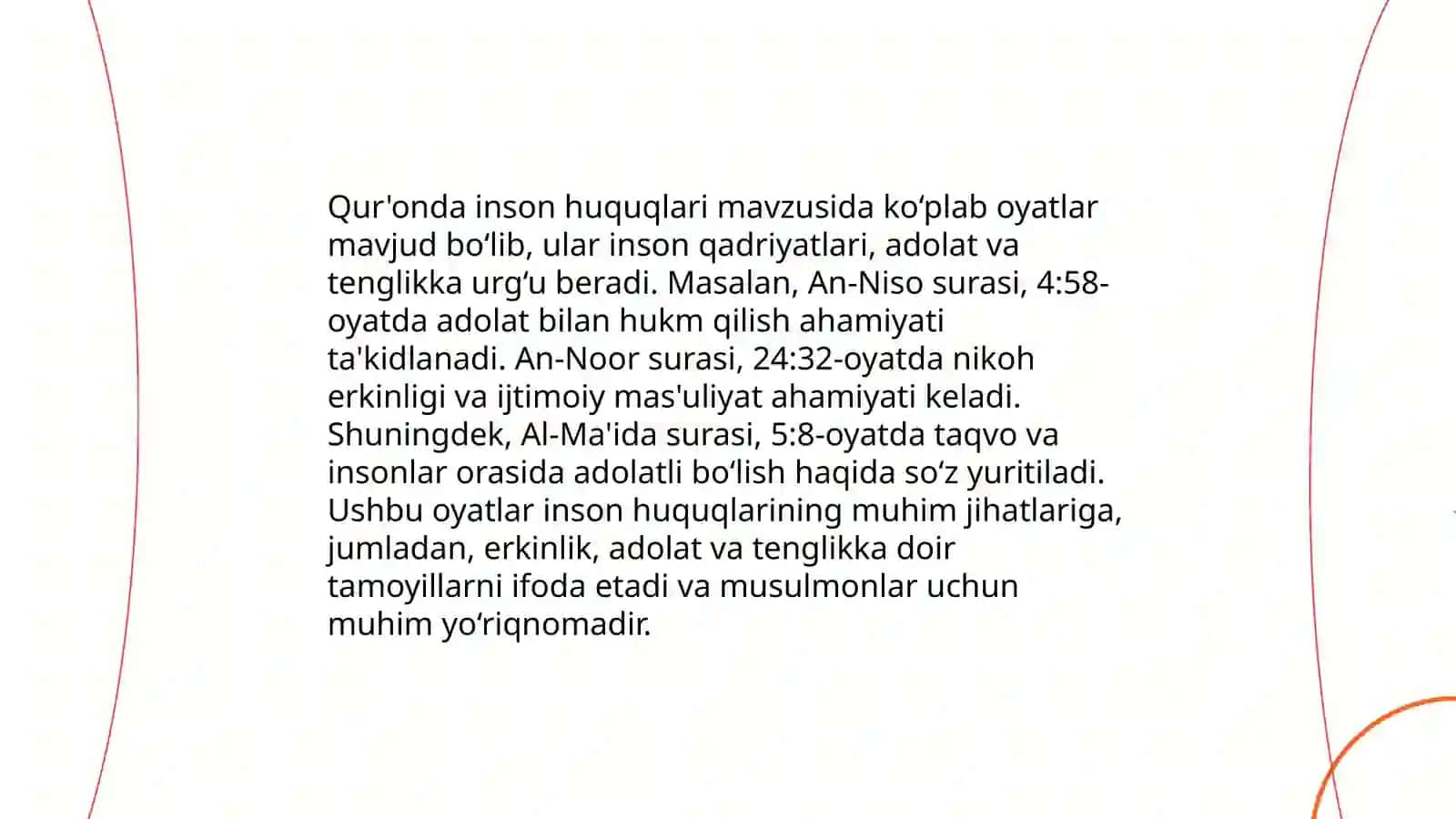 Islomda inson huquqlari himoyasi, ijtimoiy tenglik, adolat va tolerantlik Abdullaeva Rayhona 4