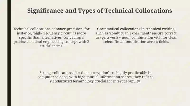 Searching for collocations from the texts related to technical realm 4