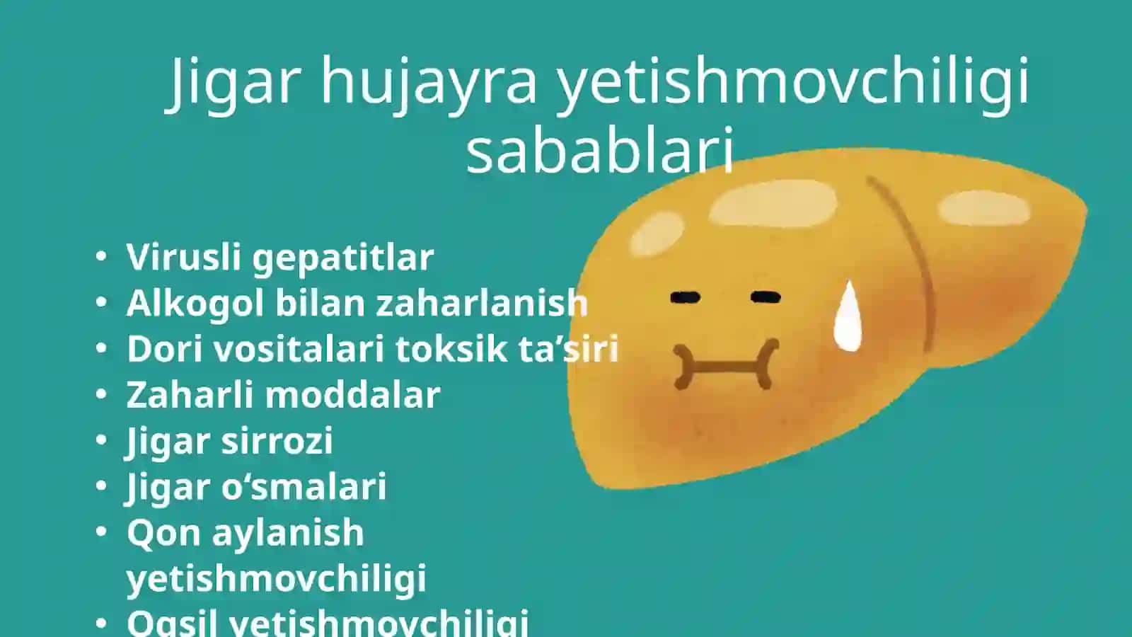 Jigar-hujayra yetishmovchiligi va jigar komasi vujudga kelishining biokimyoviy mexanizmlari va tashxisi 4