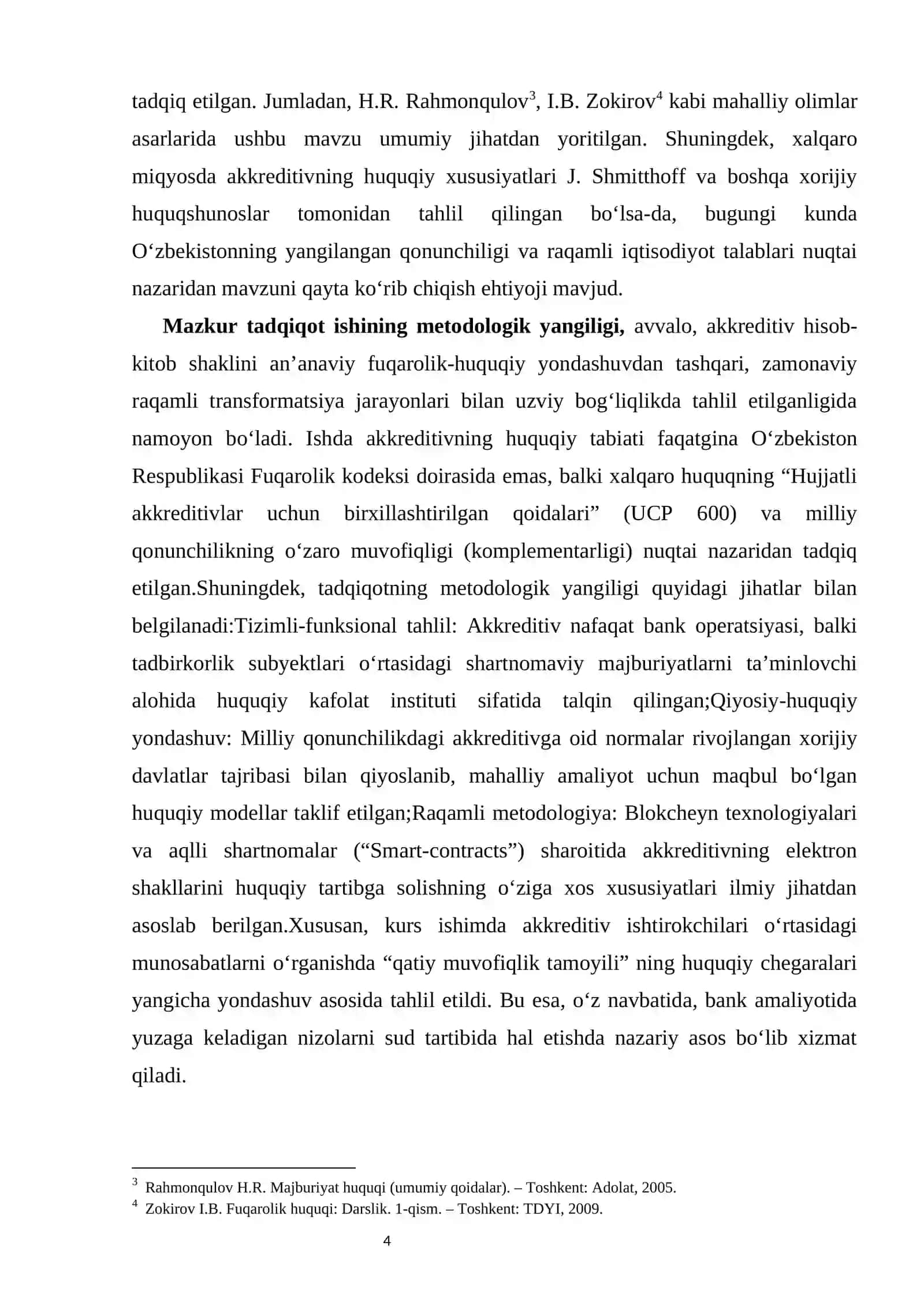 Akkreditiv hisob-kitob shaklining huquqiy xususiyatlari kurs ishi 4