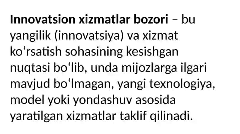 Innovatsion iqtisodiyotda xizmatlar bozorini rivojlantirish 4