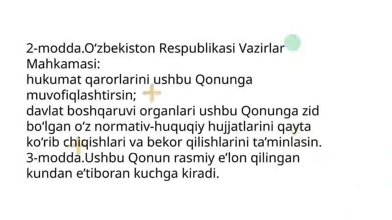 DORI VOSITALARI VA FARMATSEVTIKA FAOLIYATI TO‘G‘RISIDA”GI O‘ZBEKISTON RESPUBLIKASI QONUNIGA O‘ZGARTISH VA QO‘SHIMCHALAR KIRITISH HAQIDA 4