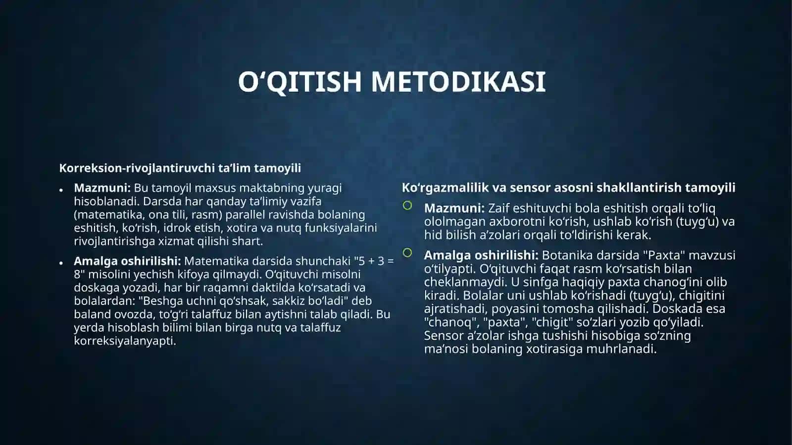 Zaifeshituvchi bolalar maktabida ta'lim tamoyillarini amalga oshirilishi 4