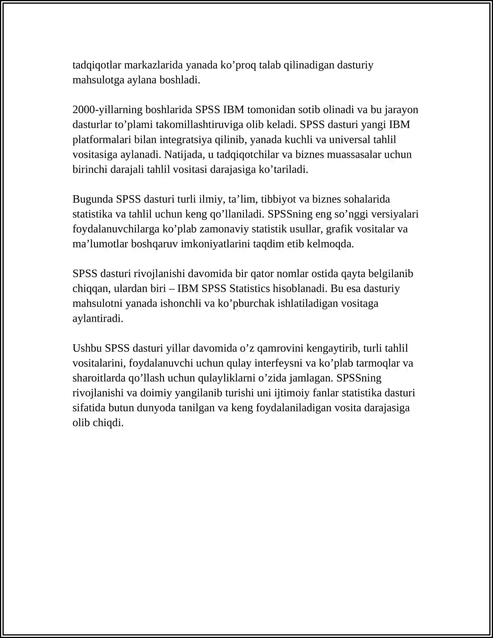 SPSS DASTURI HAQIDA UMUMIY TUSHUNCHA 4