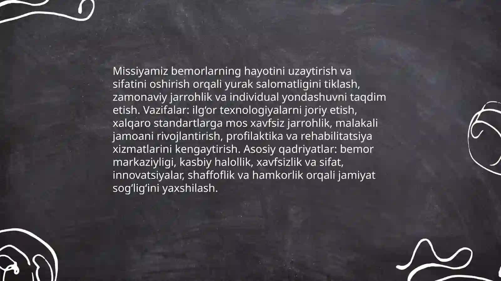 Yurak jarrohligiga ixtisoslashgan zamonaviy ilg'or xususiy klinika taqdimoti 4