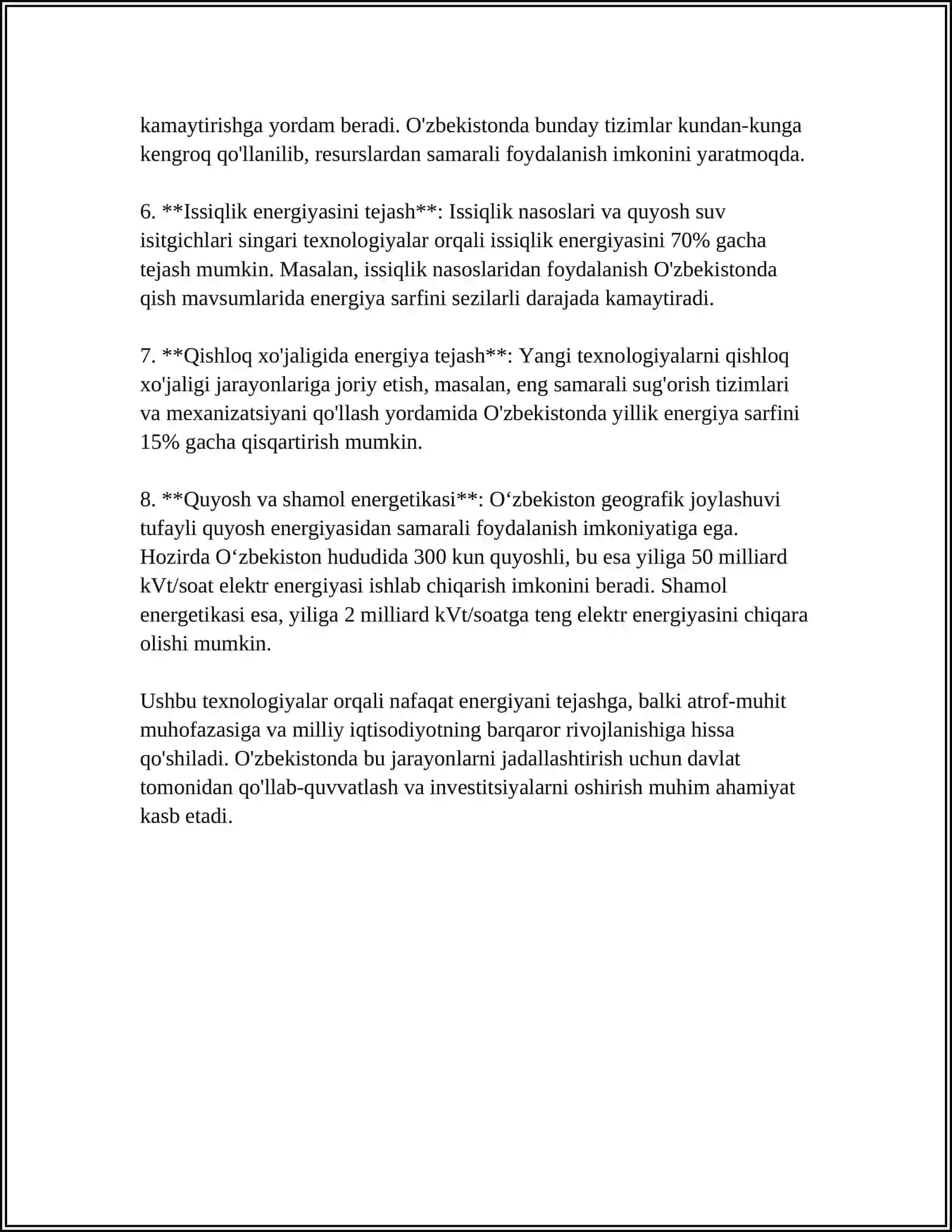 TEXNOLOGIK JARAYONLAR SAMARADORLIGINI YAXSHILASH 4