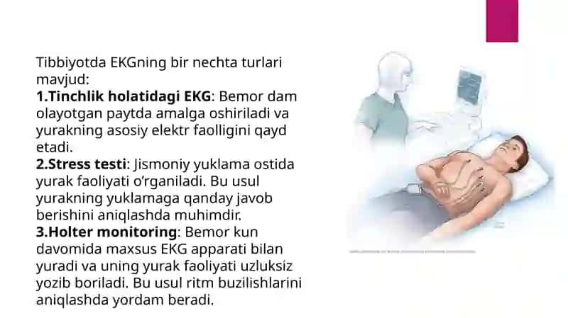 Komyuter tizimlarining Elektrokardiografiya (EKG) olish uchun ishlatilishi 4