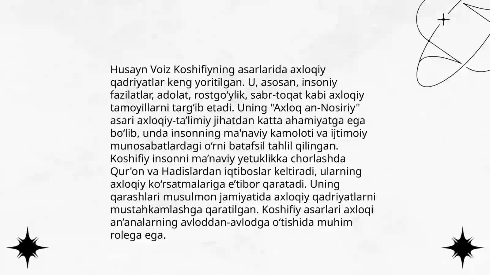 Xusayn Voiz Koshifiyning axloqiy qarashlari 4