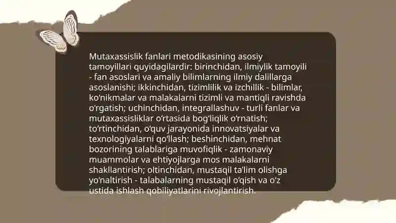 Bo‘lajak o‘qituvchilarni pedagogik faoliyatga tayyorlashda “Mutaxassislik fanlarini o‘qitish metodikasi” fanining o‘rni va roli 4