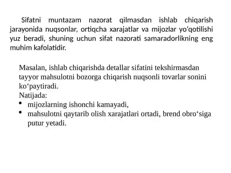 Boshqaruv hisobida sifatni boshqarish va nazorat qilish 4