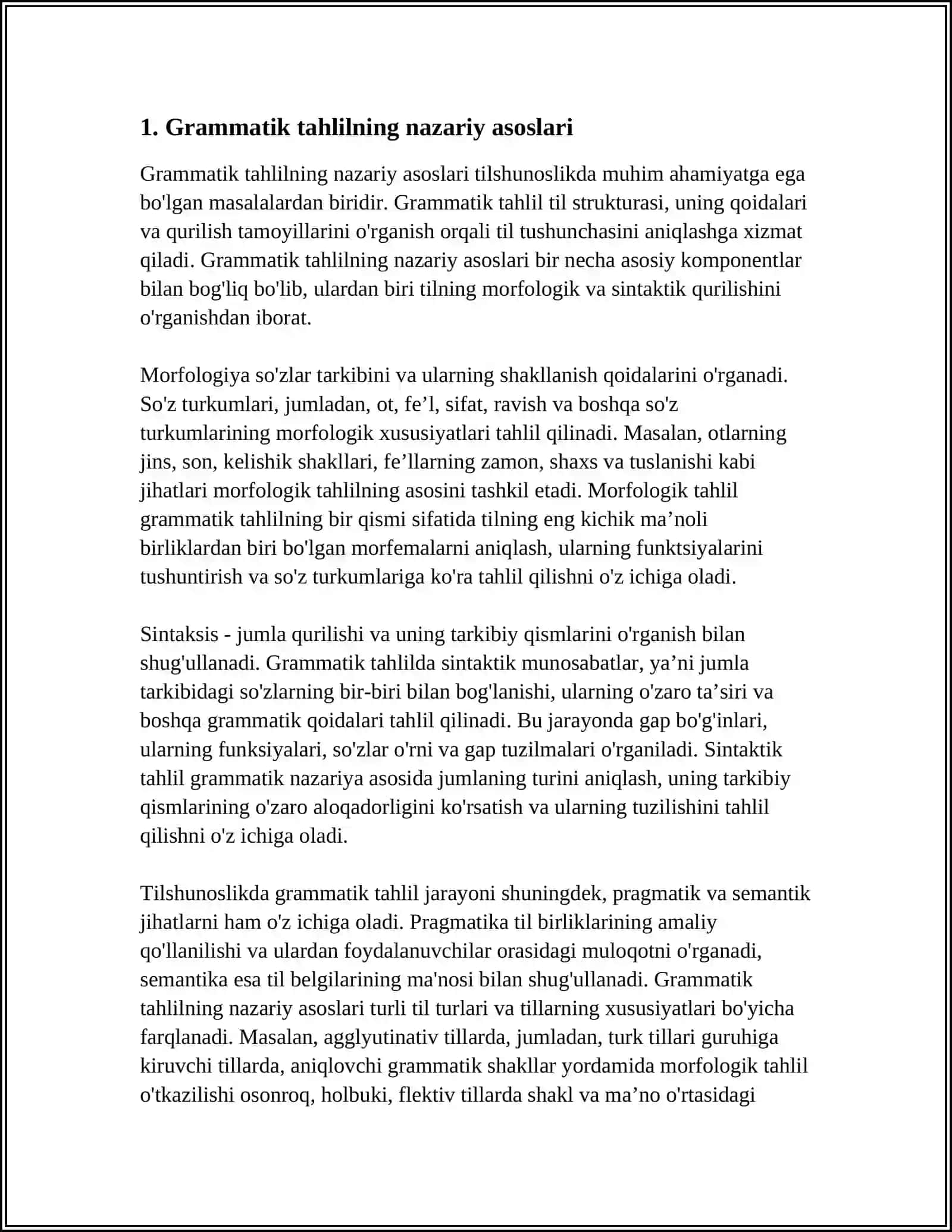 O'QUVCHILARGA GRAMATIK TAXLIL O'RGATISH METODIKASI 4