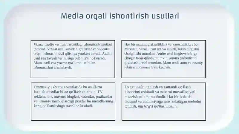 Media orqali ishontirish 4