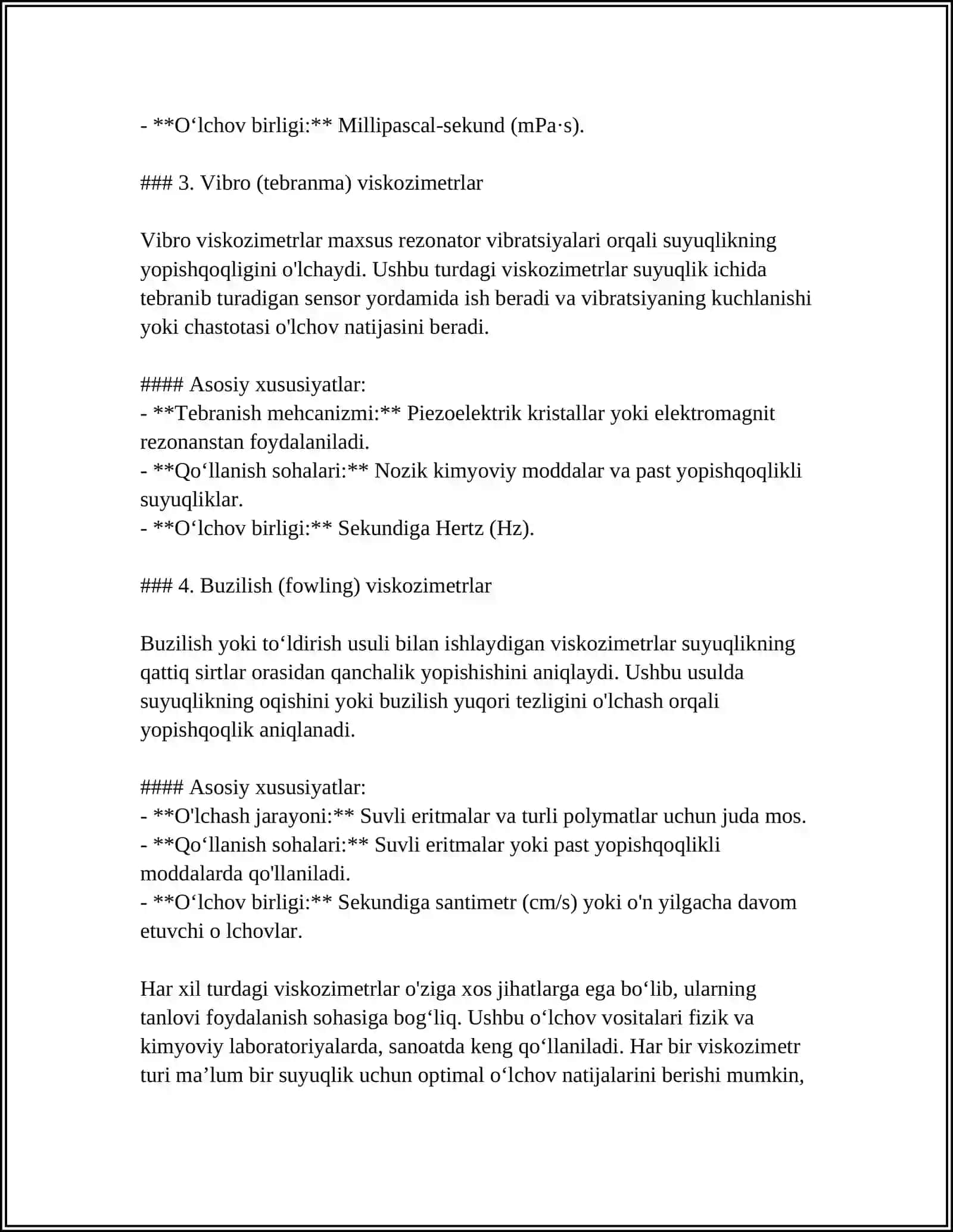 VIZKOZIMETRLAR ISHLASH PRINSIPLARINI OʻRGANISH 4