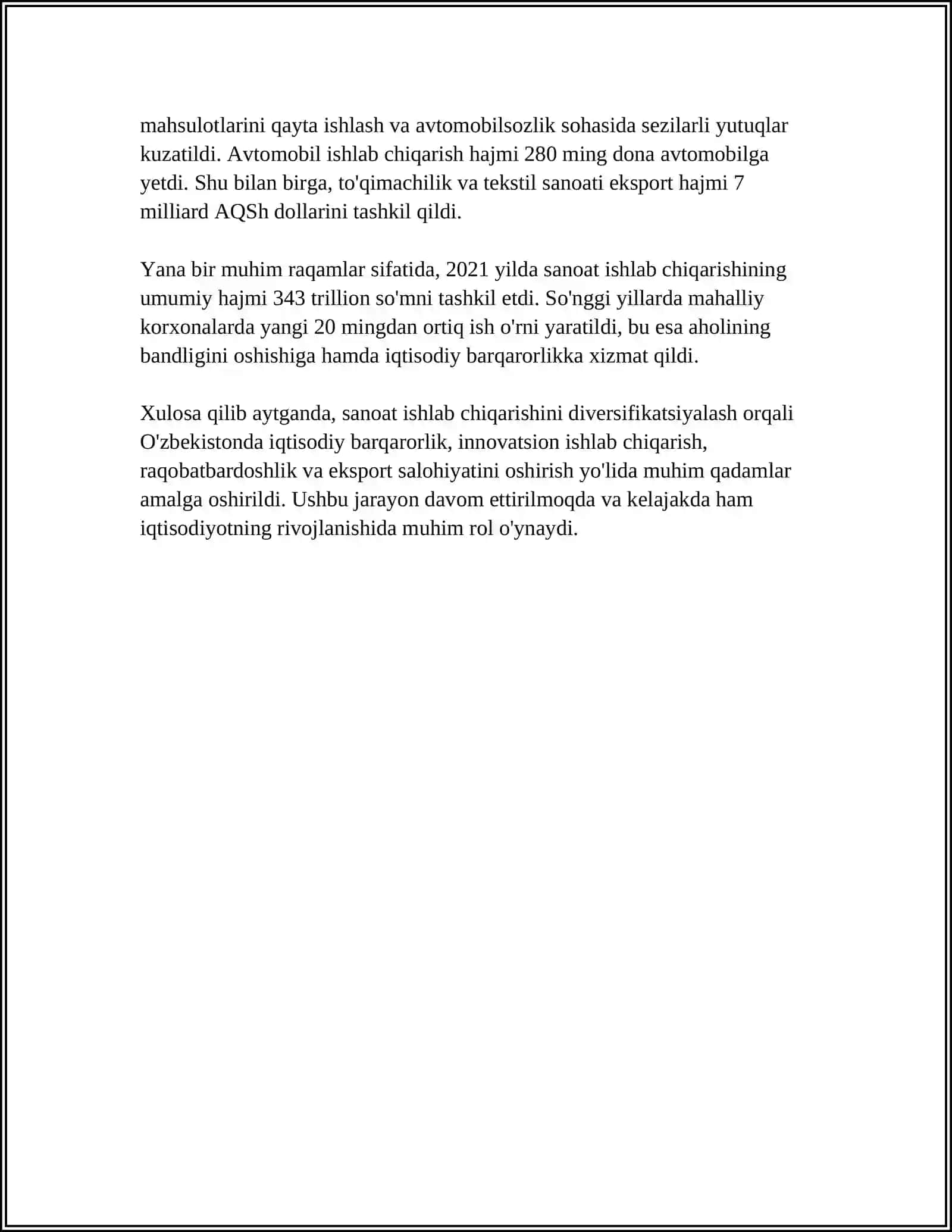 MUSTAQIL ISH Mavzu: SANOAT SETRATEGIYASINI YURUTISH 4