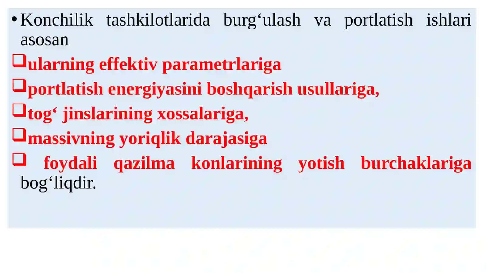 Noruda tog‘ jinslarini maydalash maqsadida burg‘ulash-portlatish ishlari 4