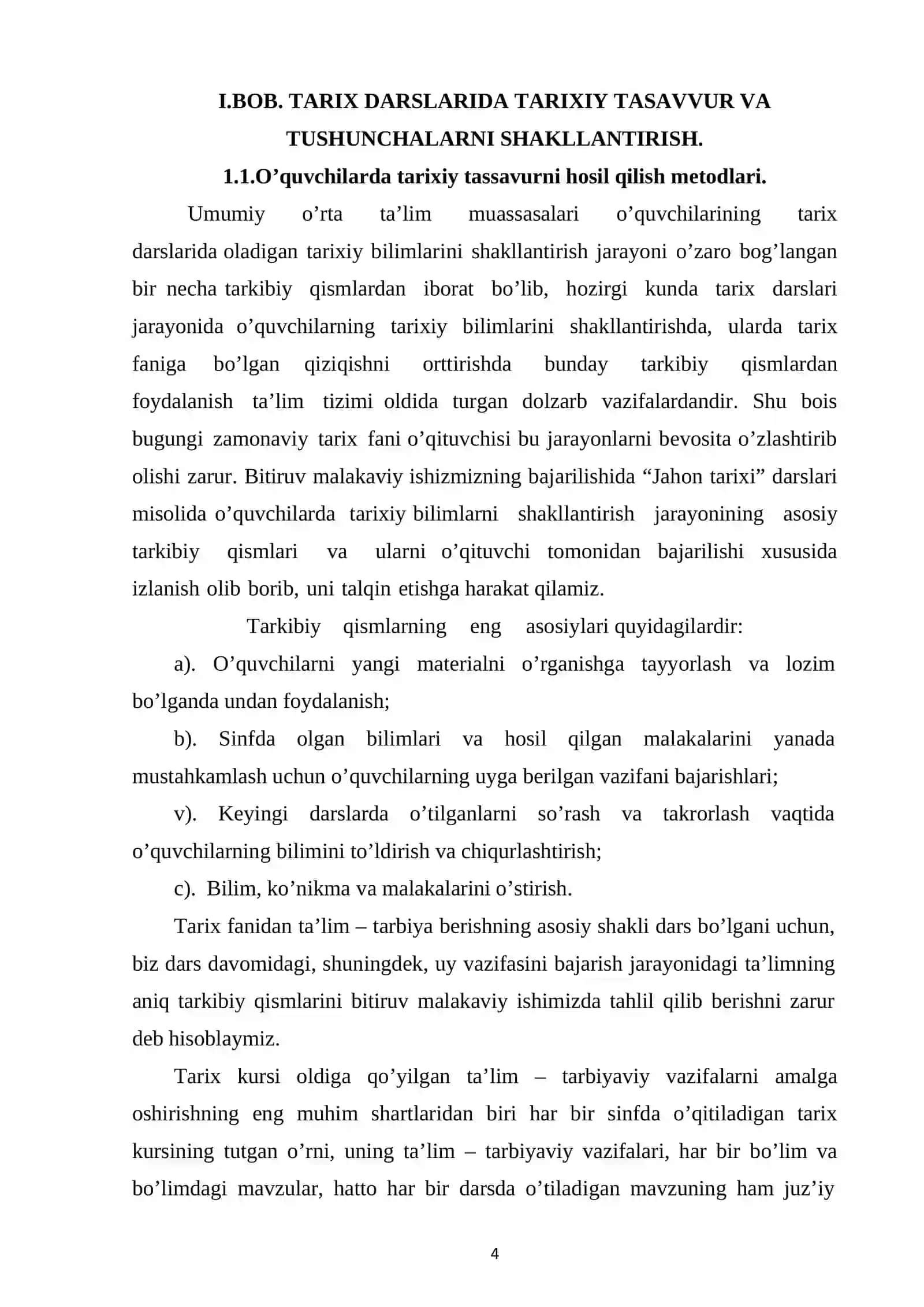Tarix darslarida tushunchalarni shakllantirish metodikasi 4