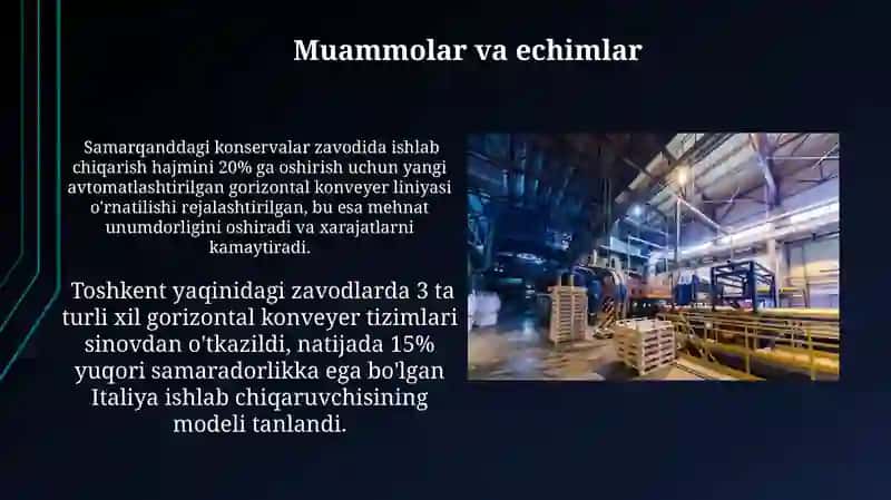 Xom ashyoni gorizontal yo'nalishida uzatish qurilmalari 4