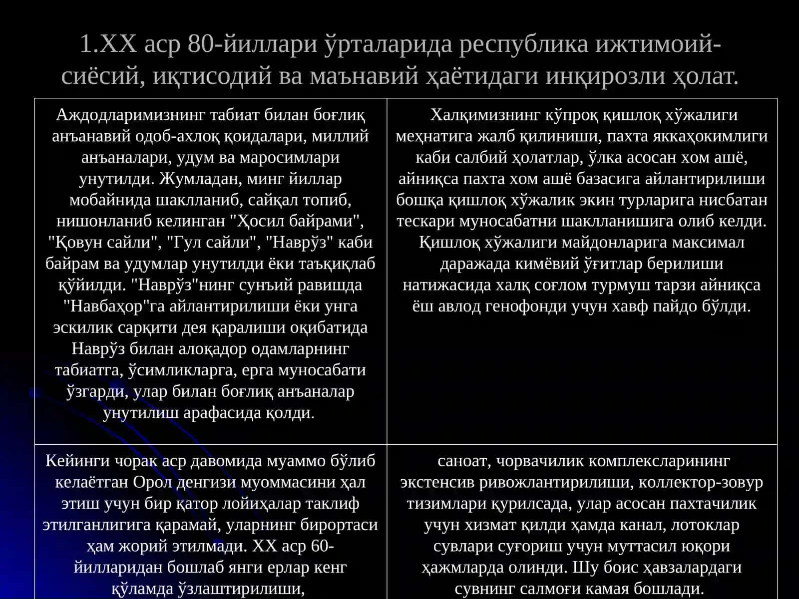 2-Мавзу- Мустақилликка эришиш арафасида Ўзбекистондаги ижтимоий-сиёсий жараёнлар 4
