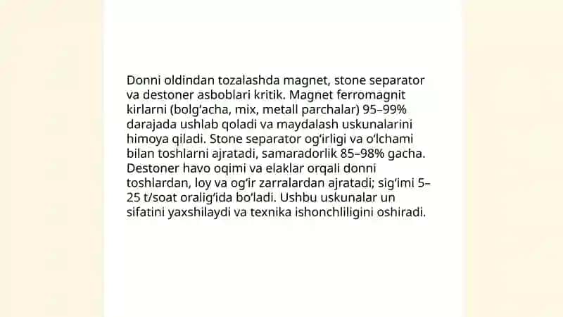 Unni tortish jarayonlari va uskunalari 4
