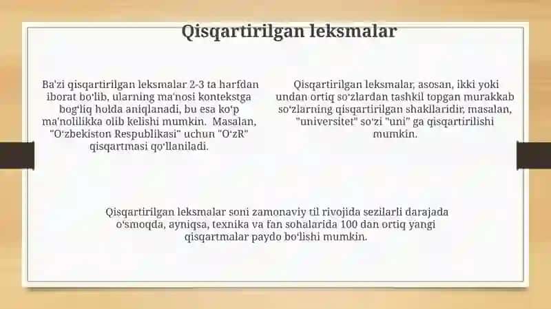 Leksemalarning shakl va ma'no munosabatiga ko'ra turlari 4