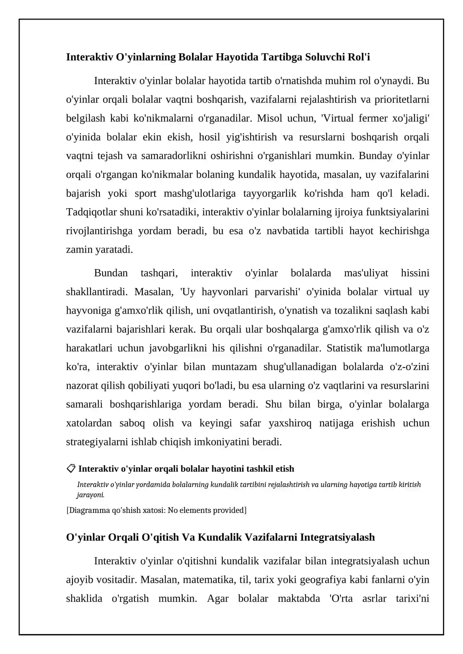 Kirish Interaktiv o'yinlar orqali bolalar hayotini tashkil etish: Afzalliklari va imkoniyatlari 4