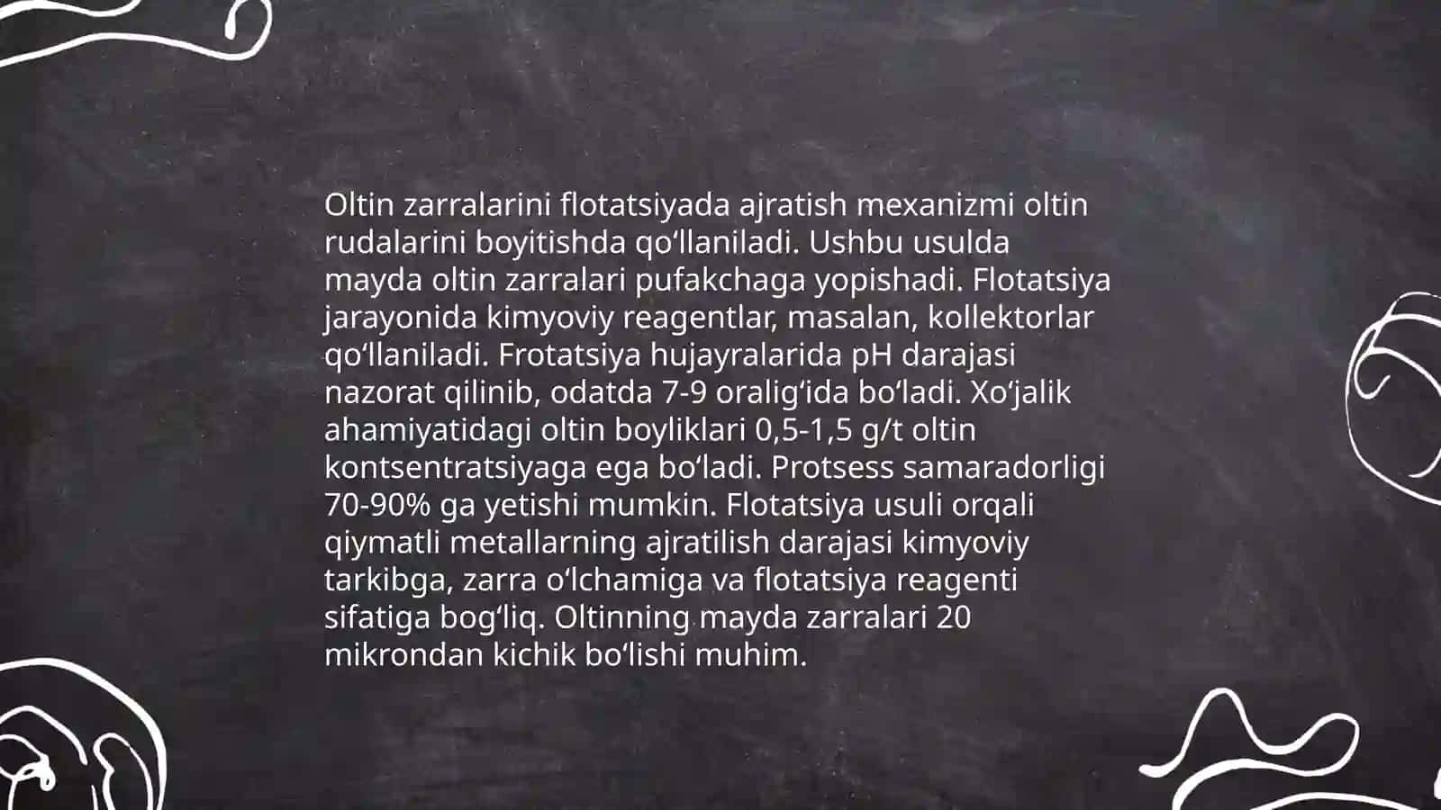 Oltin rudalarini flotatsiya usulida boyitish 4