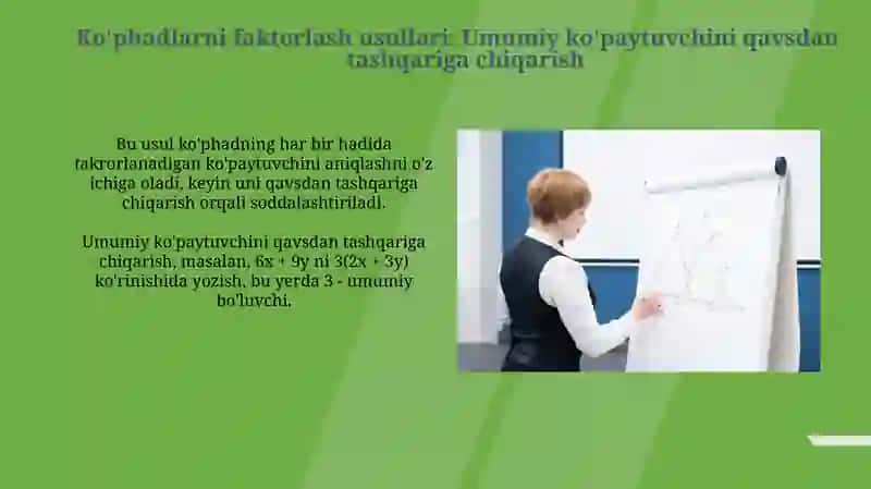 Matematika darslarida koʻphadlarni koʻpaytivchilargaajratishmetodikasi 4