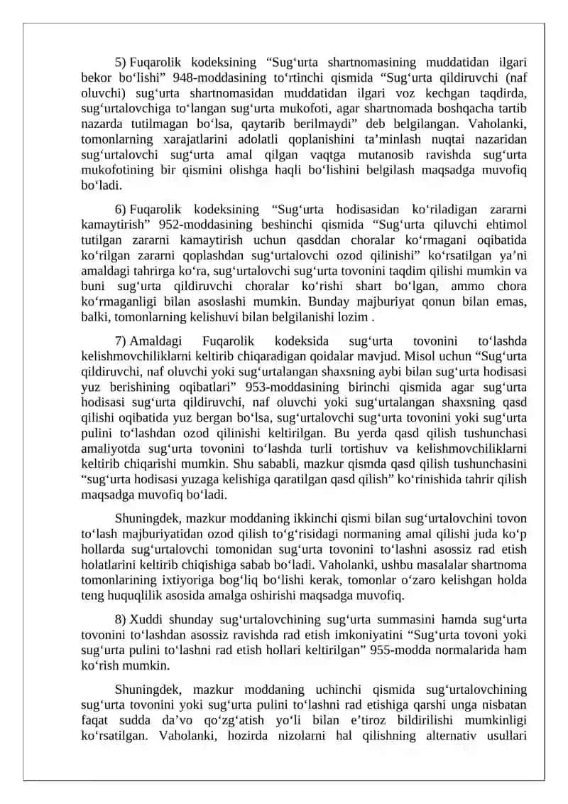 O’zbekistonda sug’urta xizmatlari bozori rivojlanishini davlat tomondan qo’llab-quvvatlanishi va uning o’ziga xos xususiyati’ 4